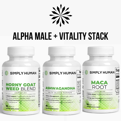 Boost your vitality and unleash your inner alpha with our Alpha Male + Vitality Stack! This powerful stack features Horny Goat Weed, Maca Plus, and Ashwagandha, known for their ability to enhance male virility and performance. Experience increased energy, stamina, and confidence with this all-in-one supplement bundle!